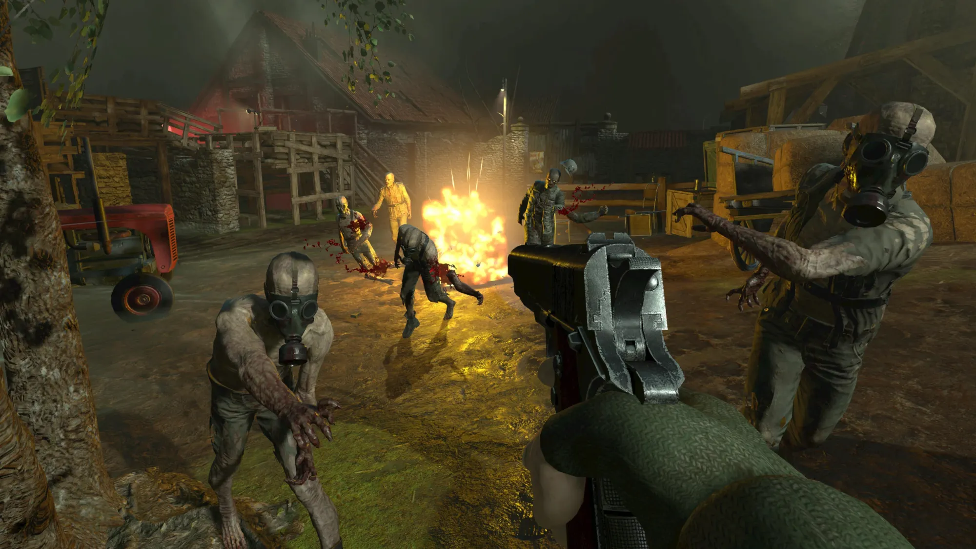 Zombie Army VR zombie explosion in farm