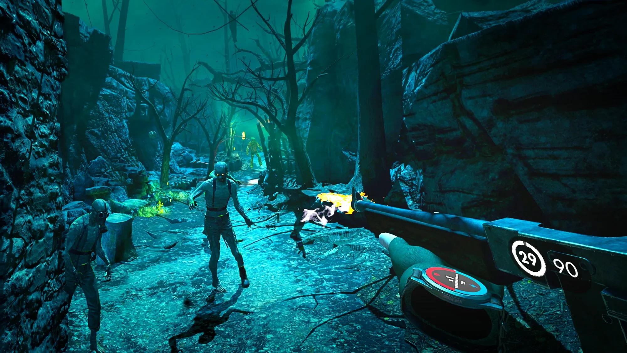 Zombie Army VR Screenshot shooting blue zombie