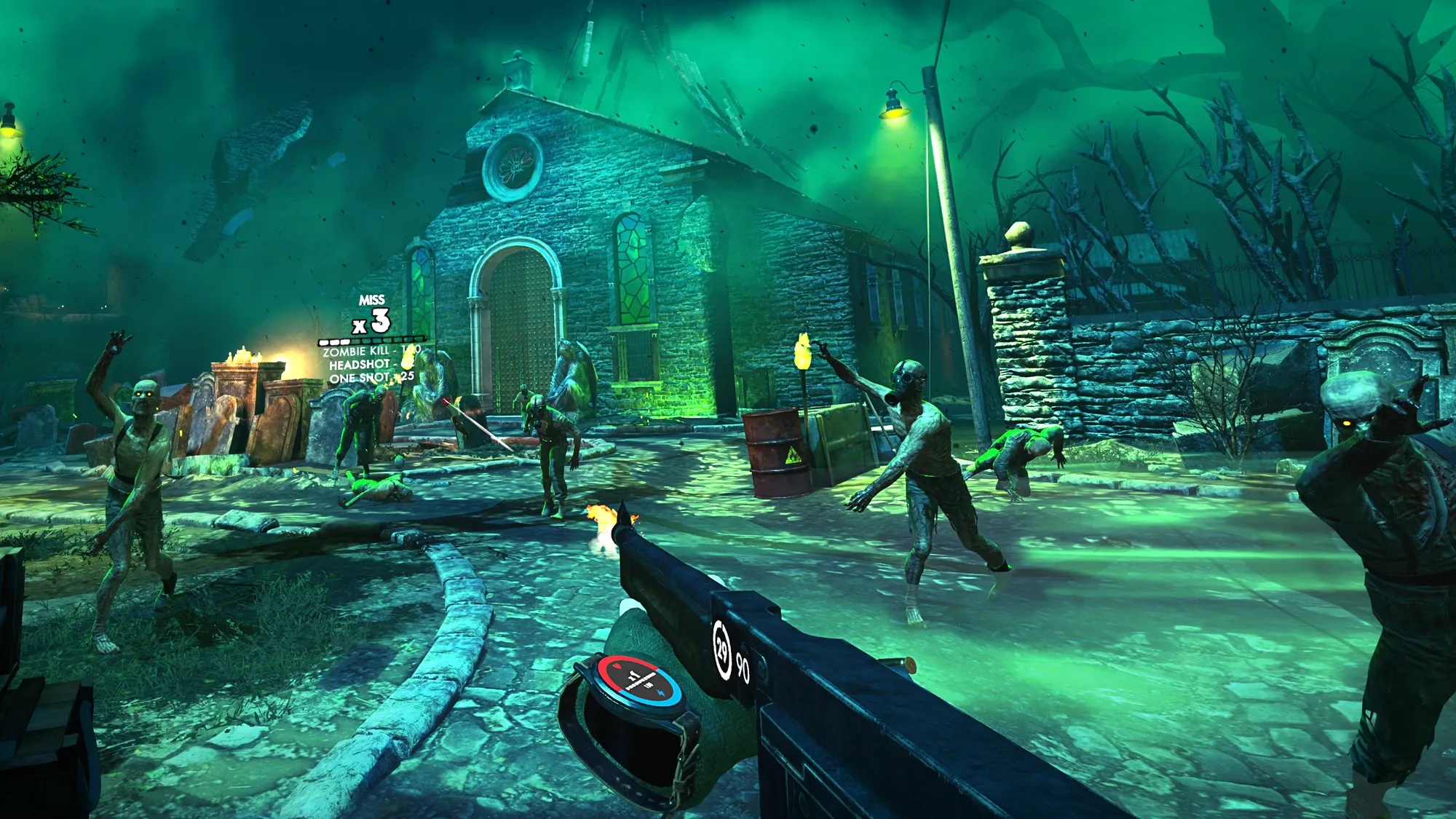 Zombie Army VR Screenshot zombie attacking church